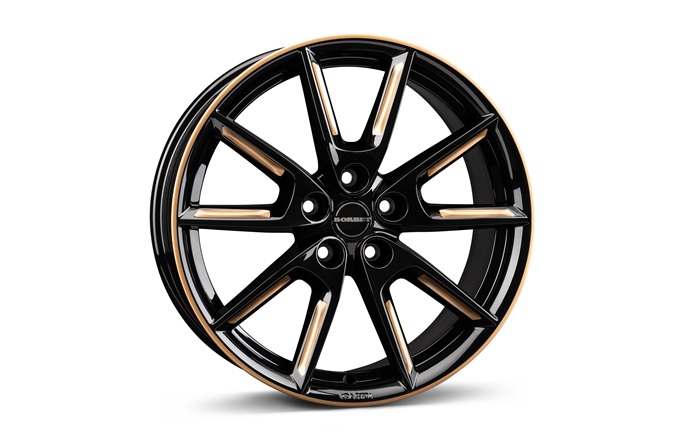 Borbet LX18 Black Glossy Gold Spoke Rim